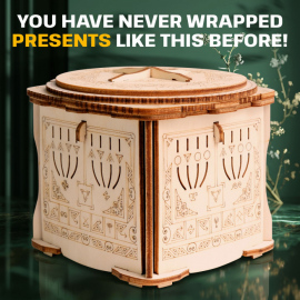 Drevená uzamykacia krabička Secret Lock Box DIY kit, 3D PUZZLE SADA PRE VLASTNÉ MONTÁŽ